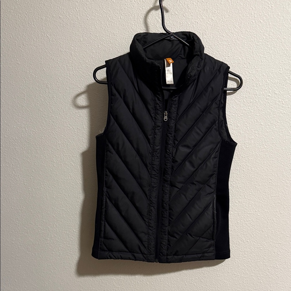 Lucy black quilted puffer vest - XS